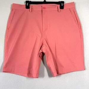 Vineyard Vines Shorts Mens 36 On The Go Performance Chino Golf Coral Pink 9"